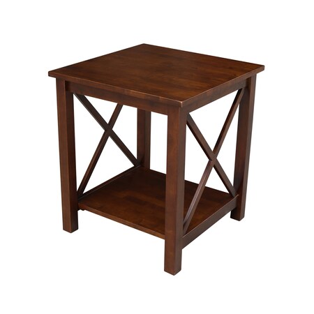 International Concepts Rectangle Hampton End Table, 22 W, 22 L, 25 in H, Wood, Espresso OT581-70E